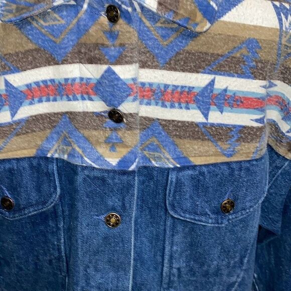 Cambridge Dry Goods vintage Aztec print jean jacket NWT small - Picture 3 of 11